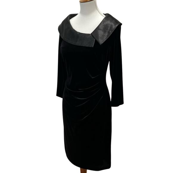 Jessica Howard 10P Cocktail Dress Velvet Retro Stretch 10 Petite Elegant Classic - Picture 9 of 16